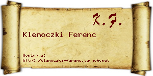 Klenoczki Ferenc névjegykártya